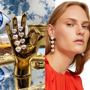 🆕 OSCAR DE LA RENTA 🧿 NWOT Sweetheart Pearl Earrings